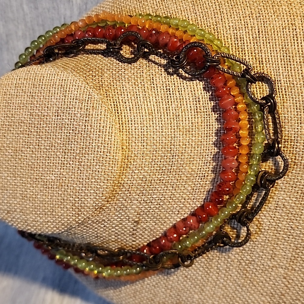 Premier Designs Four Strand 16" Brass Tone Choker